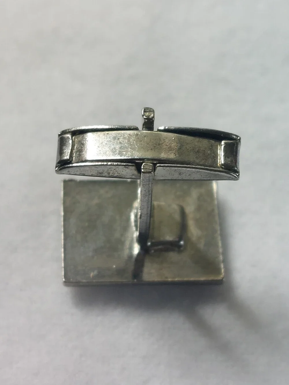 Coordinating Mid-Century Silvertone 3-pc. Tie Clip & Cufflink Set Estate Jewelry